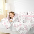 thumbnail image 4 of jejeloiu Kawaii Bow Balloon Bedding Comforter Set,Wild Animal Elephant Twin Comforter Sets,Pink White Love Bedding Set,Breathable Bedroom Decorative Reversible,2 Pieces, 4 of 8