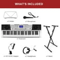 thumbnail image 3 of MUSTAR 61 Key Piano Keyboard Electric Lighted Up Keys Piano Beginner with Stand, LCD Screen, Headphones, Microphone, 3 of 10