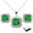Green, variant on Cate & Chloe Norah 18k White Gold Plated Silver Jewelry Set with Simulated Diamonds Gift for Women