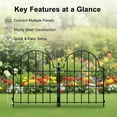 thumbnail image 5 of Metal Garden Fence, 22 in(H) x 10.96 ft(L) Arched Rustproof Metal No Dig Fence Garden Fence Border, Ground Stake Animal Barrier Fence for Rabbit Dog, Outdoor Decor for Yard & Patio, 5 of 8