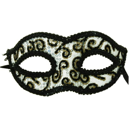 Electro Petite Costume Mardi Gras Mask Silver Leopard Print One Size