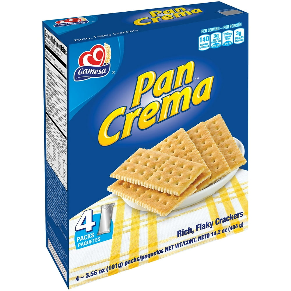 Gamesa Pan Crema Rich Flaky Crackers, 3.56 Oz., 4 Count