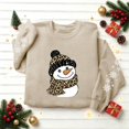 thumbnail image 4 of Women's Snowman Graphic Sweatshirt Crew Neck Long Sleeve Snowflake Sleeve Casual Pullover Top, 4 of 6