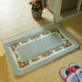 thumbnail image 4 of Yesurprise Pastoral Style Rose Pattern Non Slip Water Absorption Rectangle Carpet Floor Mat, 4 of 8
