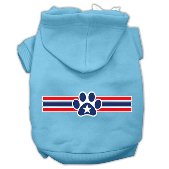 Pet Dog Cat Hoodie Screen Printed, "Patriotic Star Paw"