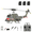 Shark Mouth - 3 Battery, variant on C032 6-Axis Gyro Flybarless RC Helicopter with One-Key Takeoff/Landing, 1/48 Scale UH-1 Huey 6CH 3D Invert Flight Brushless RC Helicopter with Altitude Hold & Optical Flow Positioning