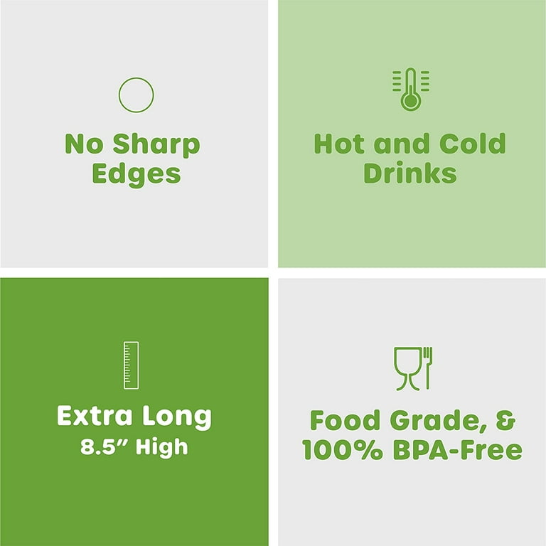 Comfy Package 8.5” Clear Disposable Jumbo Straws Drinking Plastic Smoothie Straw, 100-Pack