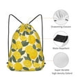 thumbnail image 5 of XMXT Drawstring Backpack, Yellow Fun Lemon Print Waterproof Gym Bag for Women, s, 5 of 8
