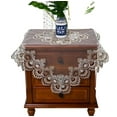 thumbnail image 7 of Lace Border Bedside Table Cover Square Table Cloth, End Table Coffee Tablecloth Cover for Kitchen Home Dining Holiday Decor, 7 of 7