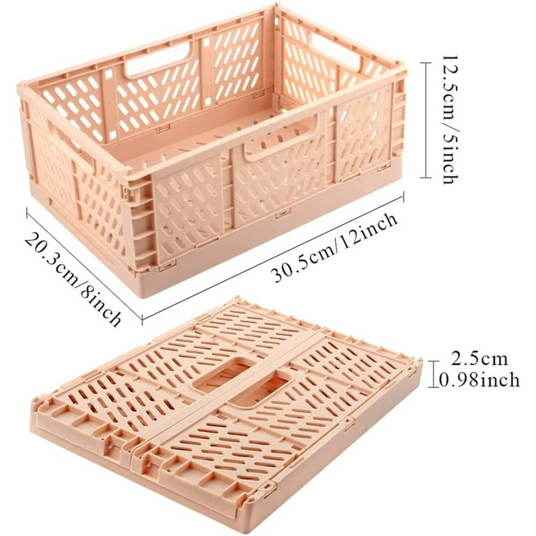 4-Pack Mini Plastic Baskets For Organizing and Storage, Collapsible Space  Saving Crates, Office Desk Drawer Organizer, Small Size Storage Bins For