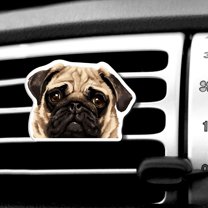 WIRESTER Car Air Freshener Fragrance Vent Clip Interior Decoration for Cars with Lemon Scented Pad - Animal Animal Pug Puppy Dog