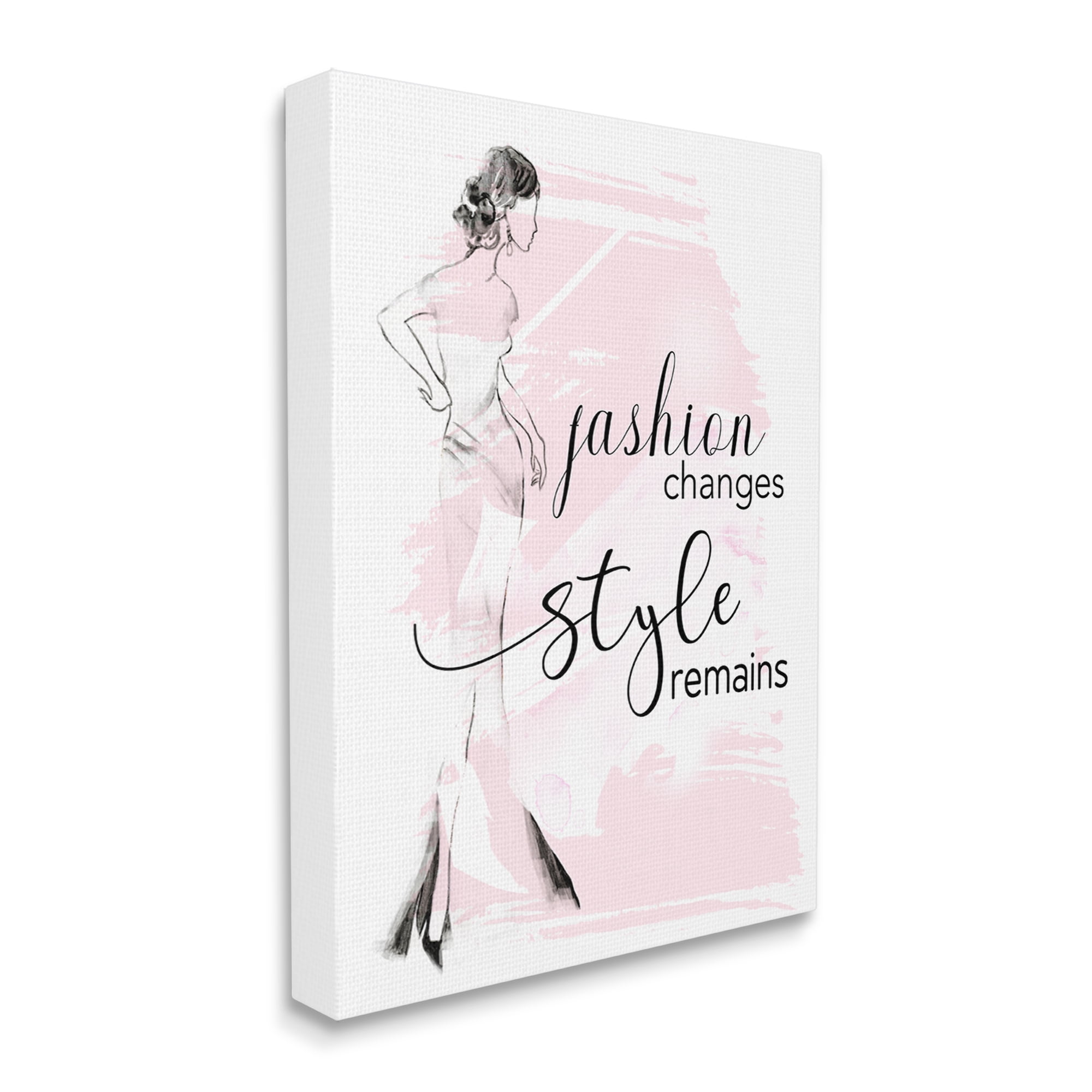 Stupell Industries Fashion Changes Style Remains Glam Quote Woman Graphic Art Gallery Wrapped Canvas Print Wall Art, Design by Tava Studios