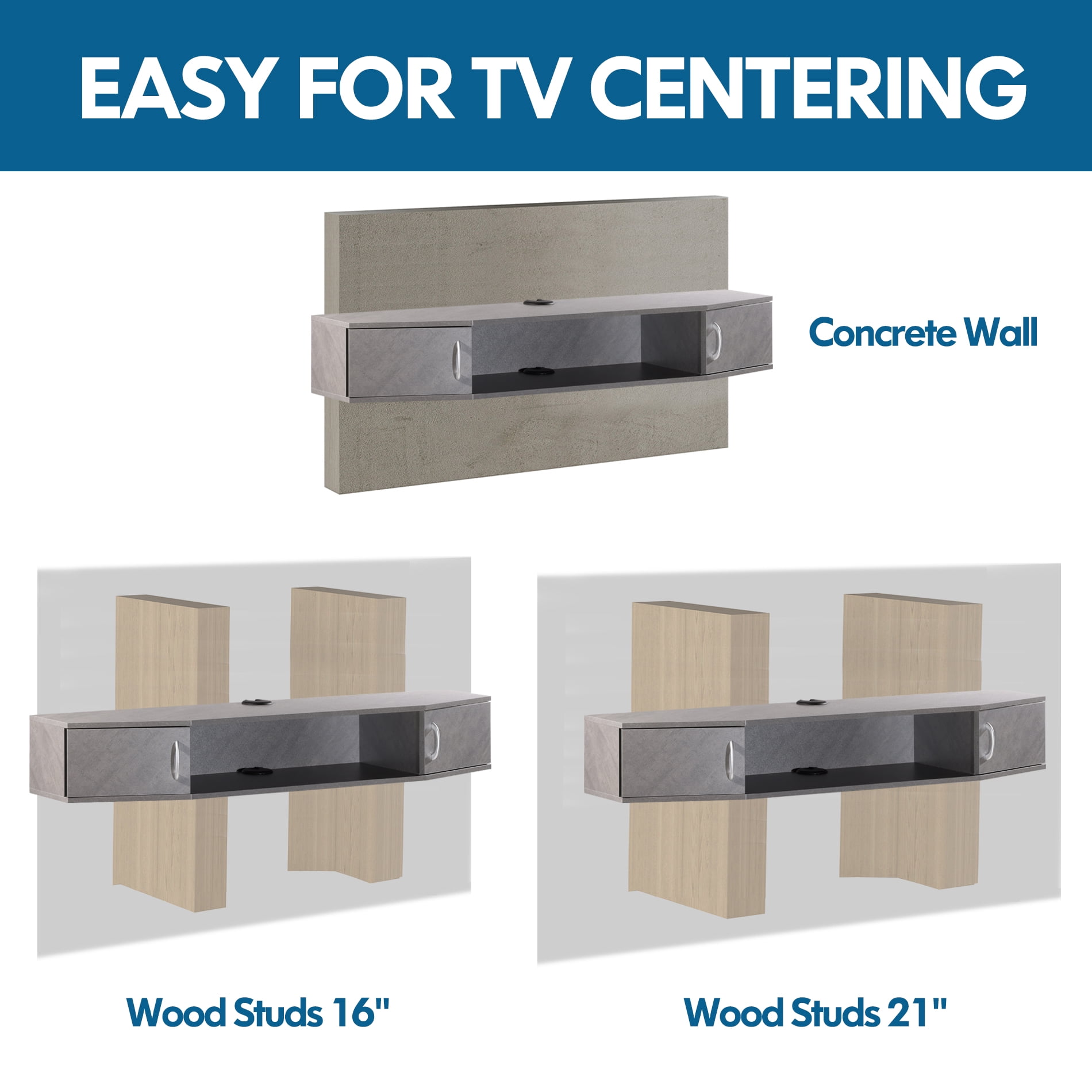 FITUEYES Floating TV Stand for TVs up to 50", Gray
