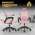 thumbnail image 2 of Magshion Mesh Office Chair Desk Chair, Mid Back Ergonomic Adjustable Height Rolling Swivel Computer Chair with Lumbar Support, Pink, 2 of 14