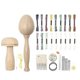 thumbnail image 1 of 2 Pcs Darning Supplies Kit Darning Egg For Socks Darning Mushroom Wooden Darning Supplies With Eye, 1 of 5