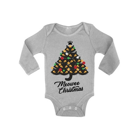 

Awkward Styles Ugly Christmas Baby Outfit Bodysuit Xmas Meowee Baby Romper Cat Tree