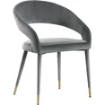 thumbnail image 2 of Accent Kitchen Dining Chair Set of 6, Modern Velvet Upholstered Side Chairs, Gray, 2 of 4