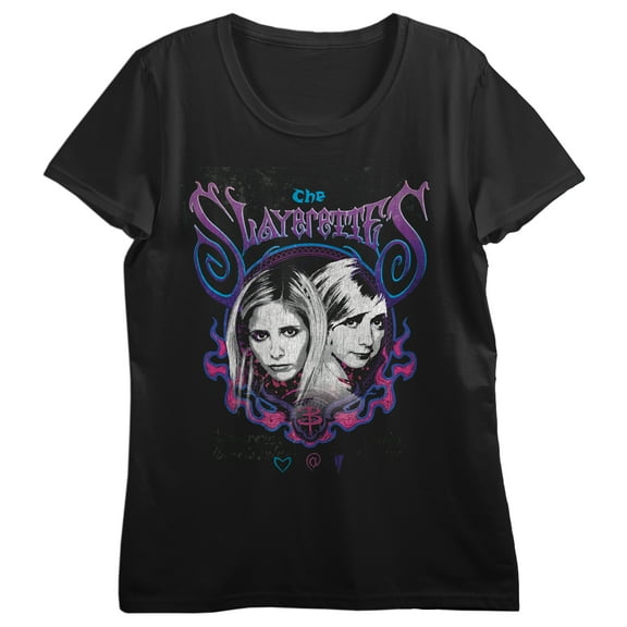 Buffy The Vampire Slayer Slayerettes Crew Neck Short Sleeve Women's Black T-shirt 
-Large