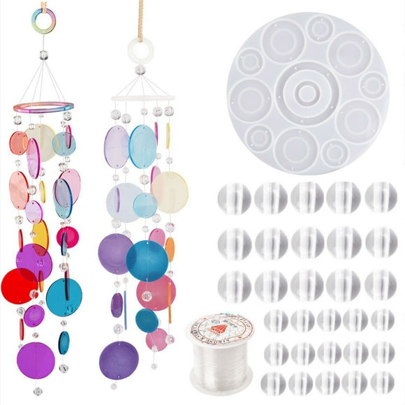 Birdeem Epoxy Resin Kit, Diy Resin Epoxy Wind Chime Mirror Handicrafts, Epoxy Resin Molds, Epoxy Resin Kit with Molds, Wind Chime Kit, Unique Wind Chimes