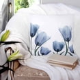 thumbnail image 3 of Blue Tulips 16x16 Pillow Covers Set of 2, Spring Summer Floral Rustic Botanical Throw Pillow Covers Decorative Couch Cushion Case, Microfiber Square Pillowcases for Bedroom Car Living Room, 3 of 7