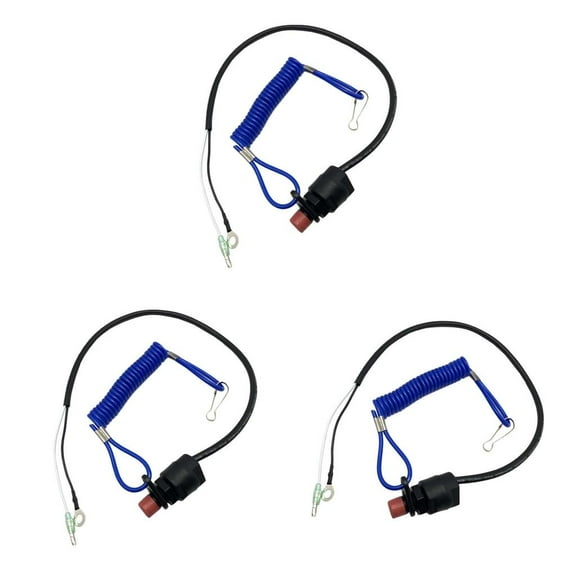 3x Emergency Cut-off Motor Cut-off Boat Emergency Stop Switch Lanyard for Engines