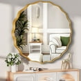 thumbnail image 7 of TEWLOSS 24inch Round Wavy Wall Mirror, Gold Metal Frame for Bathroom & Vanity Decor, 7 of 7