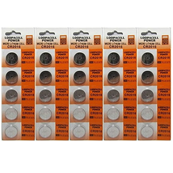 (25) Loopacell CR2016 Lithium Button Cell 3V Batteries