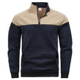 thumbnail image 3 of Chiccall Men's Mock Neck Sweatshirts Casual Colorblock Quarter Zip Quilted Sweatshirt Pullover, 3 of 8