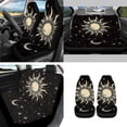 thumbnail image 2 of Yuyamidu Sun and Moon Car Seat Cover Full Set of 14 Steering Wheel Cover Auto Seatbelt Pads Cup Coaster Trash Can Rear View Mirror Cover Coasters Armrest Cover Gear Shift Knob Cover Set, 2 of 7