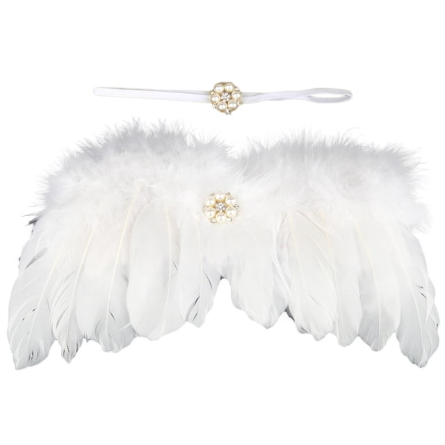 Diadema de flores para bebé recién nacido + disfraz de ala para fotografía, accesorios para fotografía, accesorios para el cabello para sesión de fotos Inevent JJ18008-02