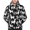 thumbnail image 4 of Hoodies for Men - Cute llamas cactus Alpaca black white Long Sleeve Comfrt Men'S Fashion Hoodies & Sweatshirts, Sweatshirts for Men Hoodies Pullover Clothing Clothes with Pouch, 4 of 7