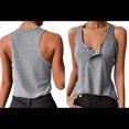 thumbnail image 3 of Camisetas Sin Mangas para Mujer, Informales, Lindas, de Verano, para Vacaciones en la Playa, Básicas, Gris , XL, 3 of 6