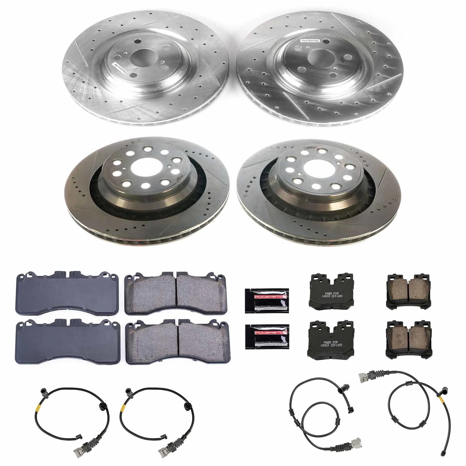 PowerStop Front and Rear Z23 Evolution Sport Carbon-Fiber Ceramic Brake Pad and Drilled & Slotted Rotor Kit Fits: LEXUS Select Models K5850
