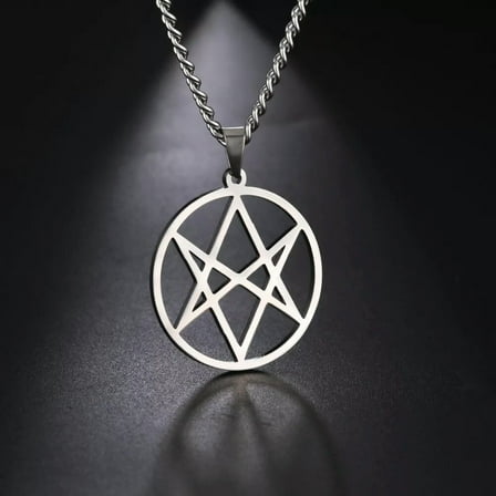 Thelema Unicursal Hexagram Symbol Pendant Necklace Stainless Steel Jewelry Gifts