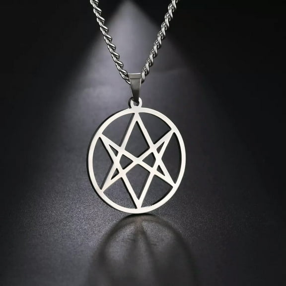Thelema Unicursal Hexagram Symbol Pendant Necklace Stainless Steel Jewelry Gifts