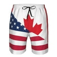 thumbnail image 3 of Fotbe USA Canada Flag Trajes de Baño Estampados para Hombre, Shorts de Verano de Secado Rápido, Ropa de Playa, Bañadores-X-Large, 3 of 6