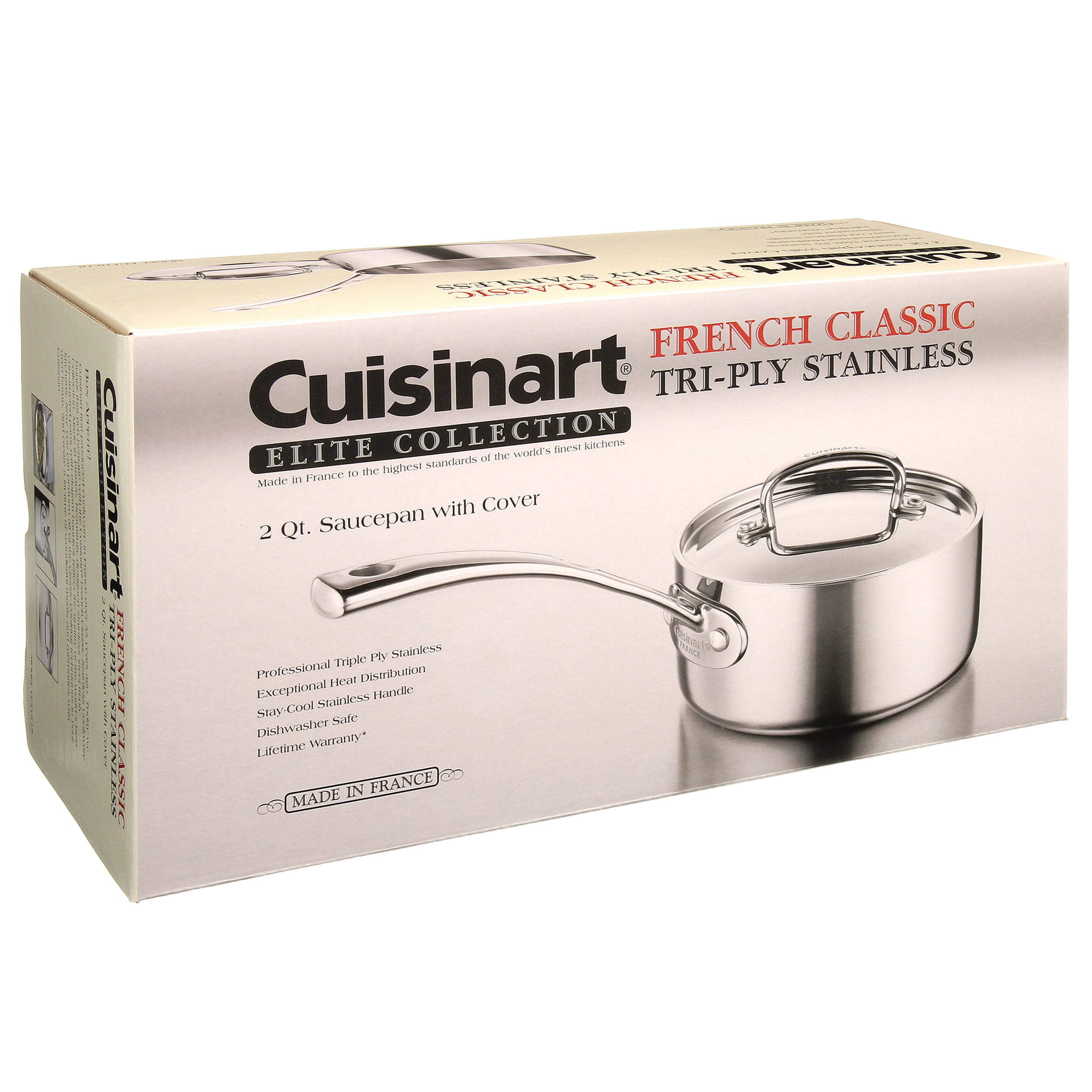 Cuisinart French Classic Tri-Ply Stainless 2 Quart Saucepan with Cover 