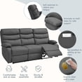 thumbnail image 7 of Leather Reclining Sofa 3-Seater, Triple Recliner Chair for Living Room, RV, Home Theater Seating(Gray,3 Seater Sofa+Loveseat+Recliner), 7 of 7