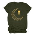 thumbnail image 5 of Penkiiy Muslim Ramadan T-Shirt for Women Women's Cute Graphic T-Shirts Crewneck Short Sleeve Moon PrintCasual Tee Tops M Army Green, 5 of 6