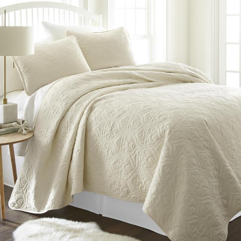 Chezmoi Collection Austin 3-Piece Oversized Bedspread Coverlet Set - Walmart.com