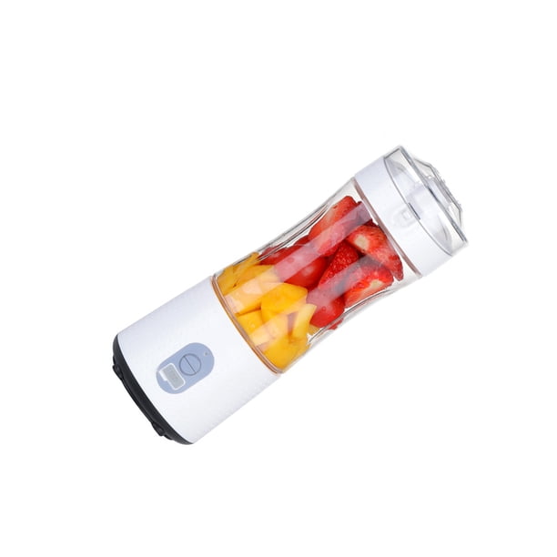 Monstrate Exprimidor inalámbrico eléctrico portátil de 400ML, extractores de frutas recargables, licuadora de jugo, batidora de vaso, batidora Cocina y Comedor Blanco