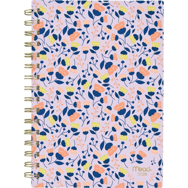 2026 Mead® Floral Leaves Small Weekly Hard Cover Planner