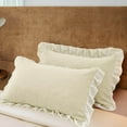 thumbnail image 4 of Standard Pillow Cases Crystal Velvet Winter Pillowcase, Lace Trim Solid Color Pillow Cover, Machine Washable Decorative Bedding, Soft Home Sofa Cushion Case, 4 of 6