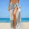 thumbnail image 2 of Wxolcjlv Women's Striped Fringe Wrap Sarong Skirt Tie Waist Beach Long Skirts, 2 of 5