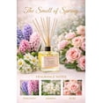 thumbnail image 2 of Aromatique, Reed Diffuser Set, Reusable, Refillable Glass Vessel Includes 8 Reed Sticks, Flame Free, Luxury Home Decor Fragance, Boxed for Gifting, Standard, Smell of Spring, 2 of 5