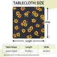 thumbnail image 2 of Black Sunflower Green Leaf Pattern Square Fitted Tablecloth with Elastic Edge,Square Table Cover,Washable Elastic Table Cover for Home Kitchen Party Decor 34"x34", 2 of 6