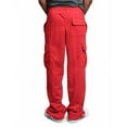 thumbnail image 3 of GRNSHTS Men's Jogger Heavy Weight Fleece Cargo Pocket Sweat Pants Casual Loose Trousers (Red,3XL), 3 of 7