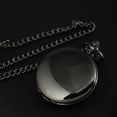 thumbnail image 6 of VIGOROSO Mechanical Pocket Watch Hand-winding Full Hunter Smooth Black Steel WatchCase Fob Chain Clock Watch with Gift Box, 6 of 8