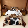 thumbnail image 4 of Erosebridal Rustic Cowhide Print Twin Comforter Sets,Western Cowboy Texas Stars Bedding Set For Men Adults,Reversible,2pcs, 4 of 7