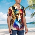 thumbnail image 3 of Gaeub Colorful Art Dog Print Men's Hawaiian Shirt,Button Down Short Sleeves Shirts,Tropical Beach Casual Button Down Shirts,X-Large, 3 of 7